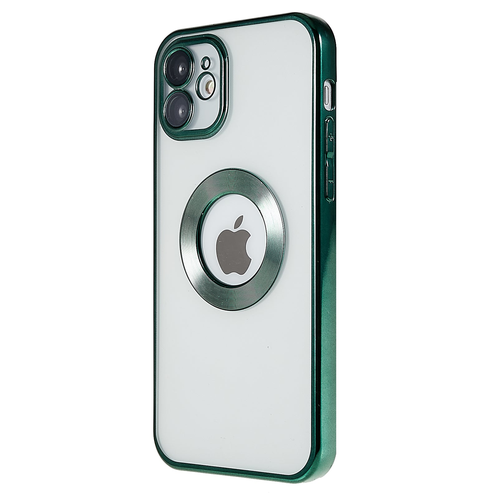 For iPhone 12 6.1 inch Electroplating Edges Soft TPU Case CD Texture Ring Logo Hole Design Clear Phone Cover with Built-in PC Camera Lens Film For iPhone 12 6.1 inch Electroplating Edges Soft TPU Case CD Texture Ring Logo Hole Design Clear Phone Cover with Built-in PC Camera Lens Film